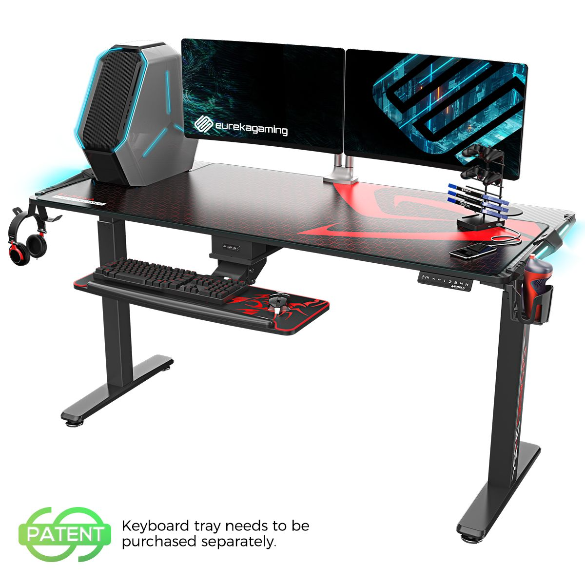 DIY Electric Height Adjustable Gaming Desk Uk with Wall Mounted Monitor
