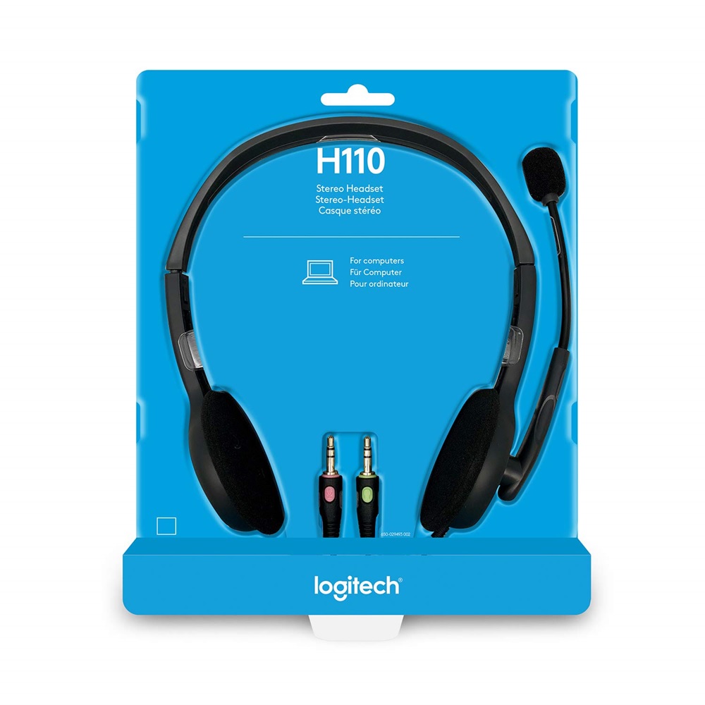 Logitech H110 Headset with Mic, 3.5mm dual plug - PC Kuwait - Ultimate IT  Solution Provider in Kuwait