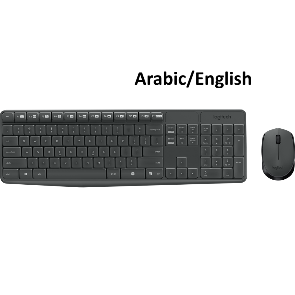Logitech MK235 Wireless Keyboard & Mouse - Arabic/English