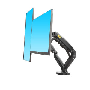 New Halter Dual LCD Monitor Stand Clamp Style Heavy Duty Holds up to 27  Screens