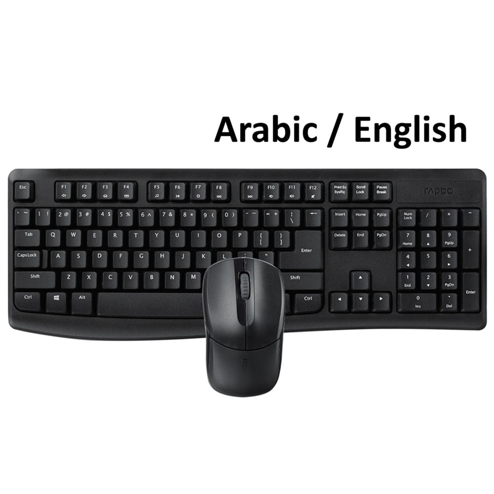 Rapoo X1800PRO Wireless Combo - Black Keyboard Mouse - AR | Eng
