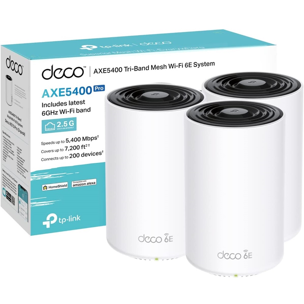 TP-Link Deco XE75 Pro AXE5400 Wireless Tri-Band 2.5G / Gigabit Mesh Wi-Fi  System (1-Pack)