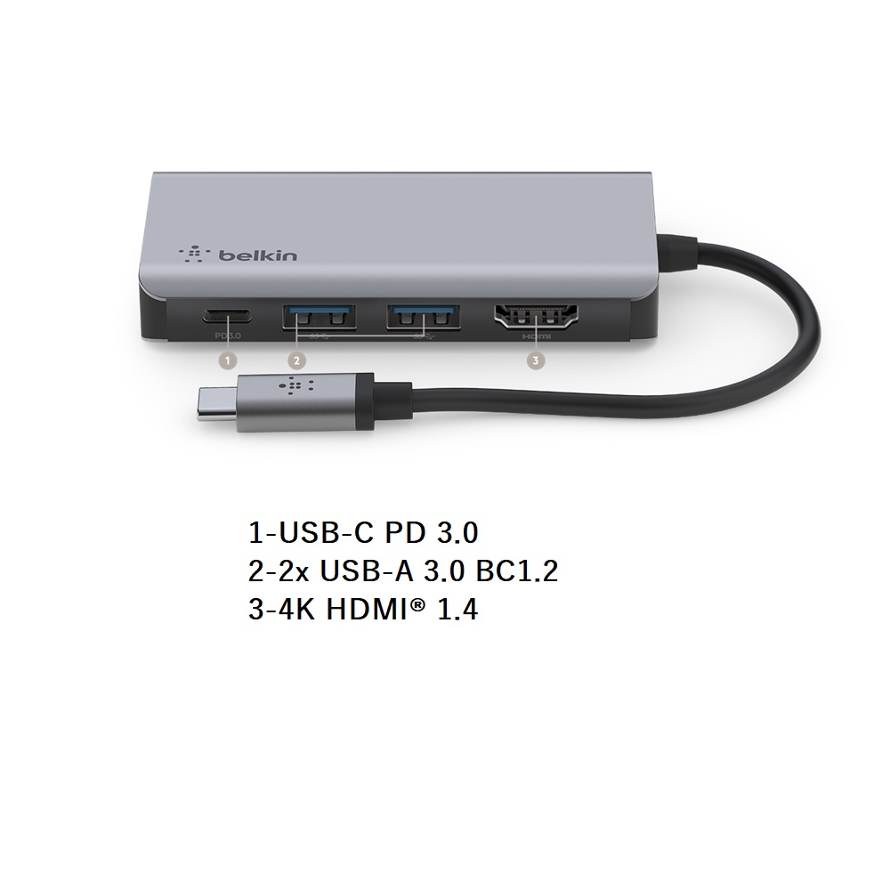 Adaptateur USB-C 4-in-1 Multiport Belkin
