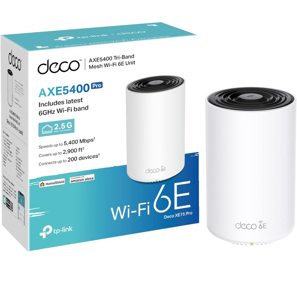 TPLINK Deco XE75 Pro AXE5400 Tri-Band Mesh Wi-Fi 6E System  1-Pack - PC  Kuwait - Ultimate IT Solution Provider in Kuwait