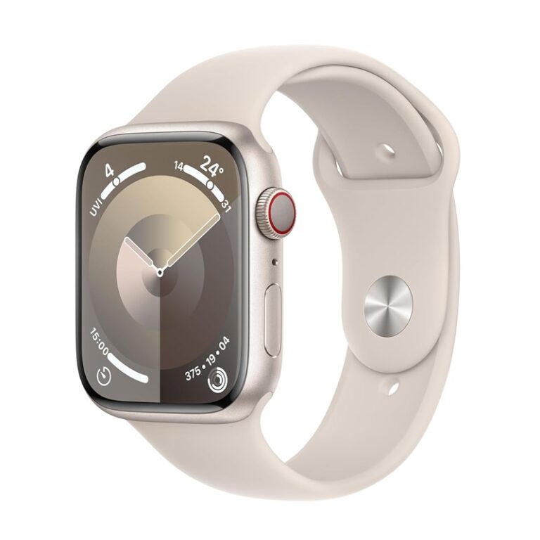 apple watch series 9 gps cellular 45mm starlight aluminum case