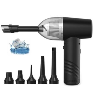 Electric rechargeable portable air duster and vacuum