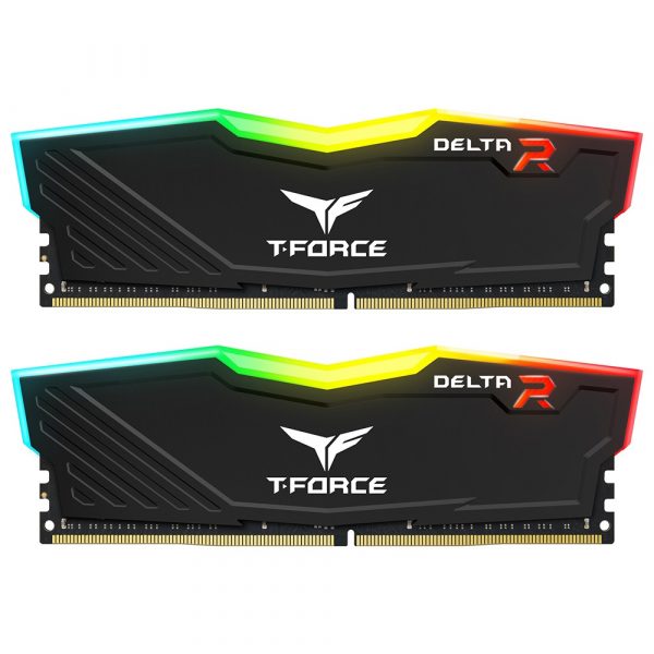 TEAMGROUP T-Force Delta RGB DDR4 16GB (2x8GB) 3600MHz (PC4-28800) CL18 Desktop Gaming Memory Module Ram Black