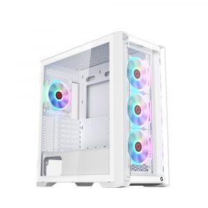 GAMEON Vortex Arctic Series Mid Tower Gaming Case - White