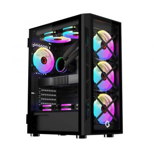 GAMEON TRIDENT III Mid Tower Gaming Case (Fixed ARGB) 4 Fans