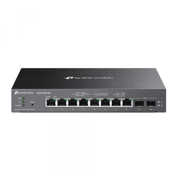 Omada 8-Port 2.5GBASE-T and 2-Port 10GE SFP+ Smart Switch with 8-Port PoE+