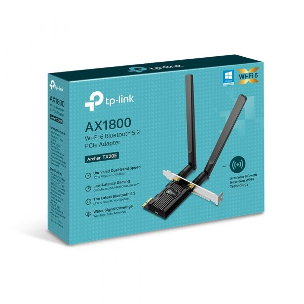 Archer TX20E New AX1800 Wi-Fi 6 Bluetooth 5.2 PCIe Adapter