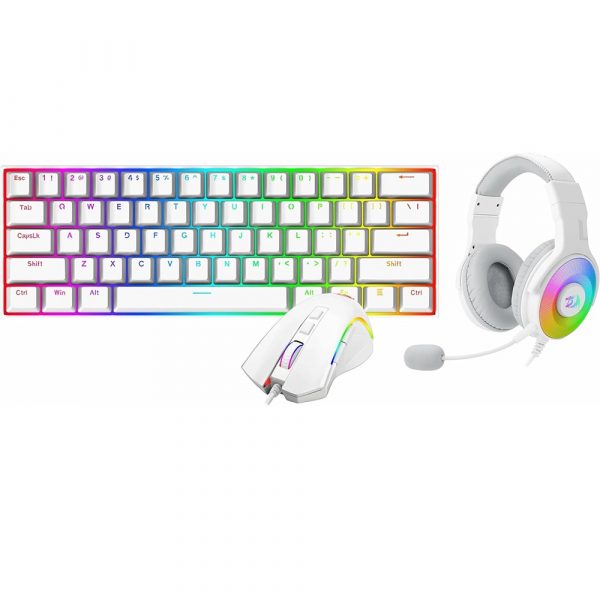 Redragon S129W 3 in 1 Gaming Keyboard, Mouse and Headset Combo, White