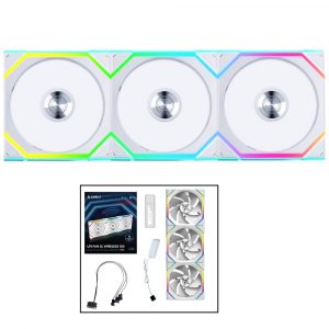 Lian Li 120mm UNI FAN SL Wireless ARGB Reverse Blade Case Fan (White, 3-Pack)