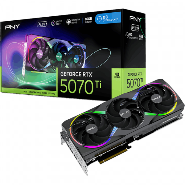 PNY GeForce RTX™ 5070 Ti EPIC-X RGB™ Overclocked Triple Fan Plus GPU