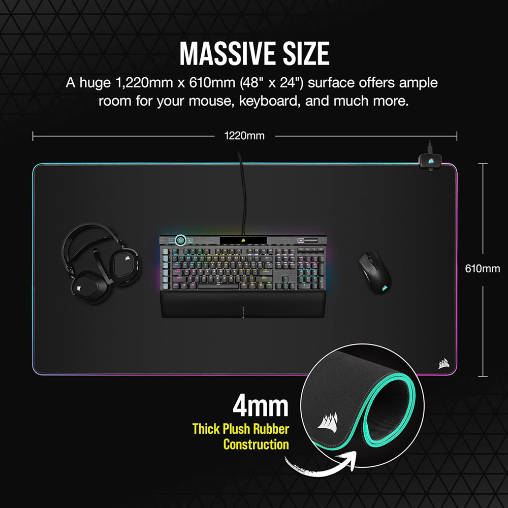 Corsair MM700 RGB Extended 3XL Cloth Gaming Mouse Pad / Desk Mat - Image 3