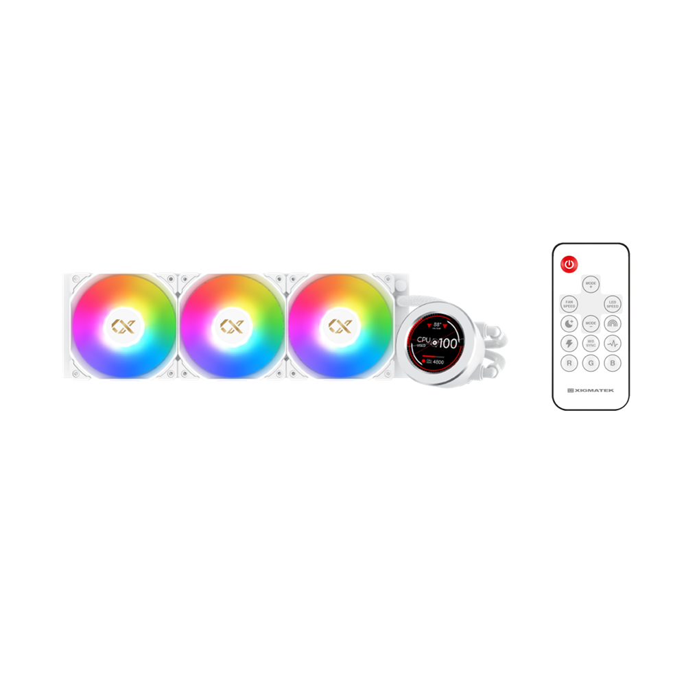 Xigmatek Frozr-O II 360 AIO Liquid Cooler System LCD Pump Head - White