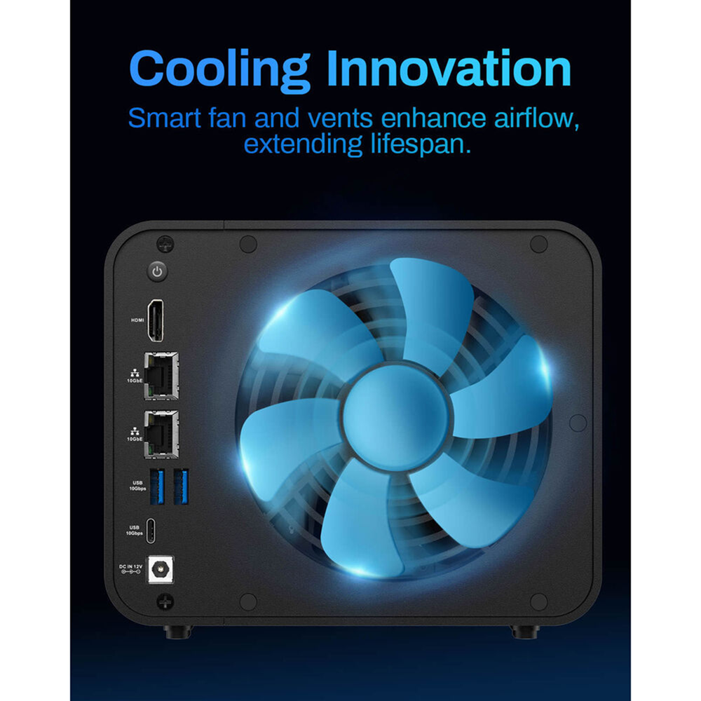 TerraMaster F4424 Max Intel i5-1235U 4-Bay High Performance Hybrid NAS Enclosure Case with RAID, 8GB RAM DDR5, 10Gbps, HDMI Ports - Image 4