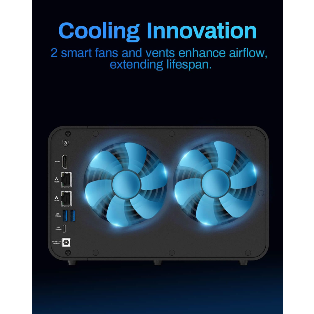 TerraMaster F6424 Max Intel i5-1235U 6-Bay High Performance Hybrid NAS Enclosure Case with RAID, 8GB RAM DDR5, 10Gbps, HDMI Ports - Image 2