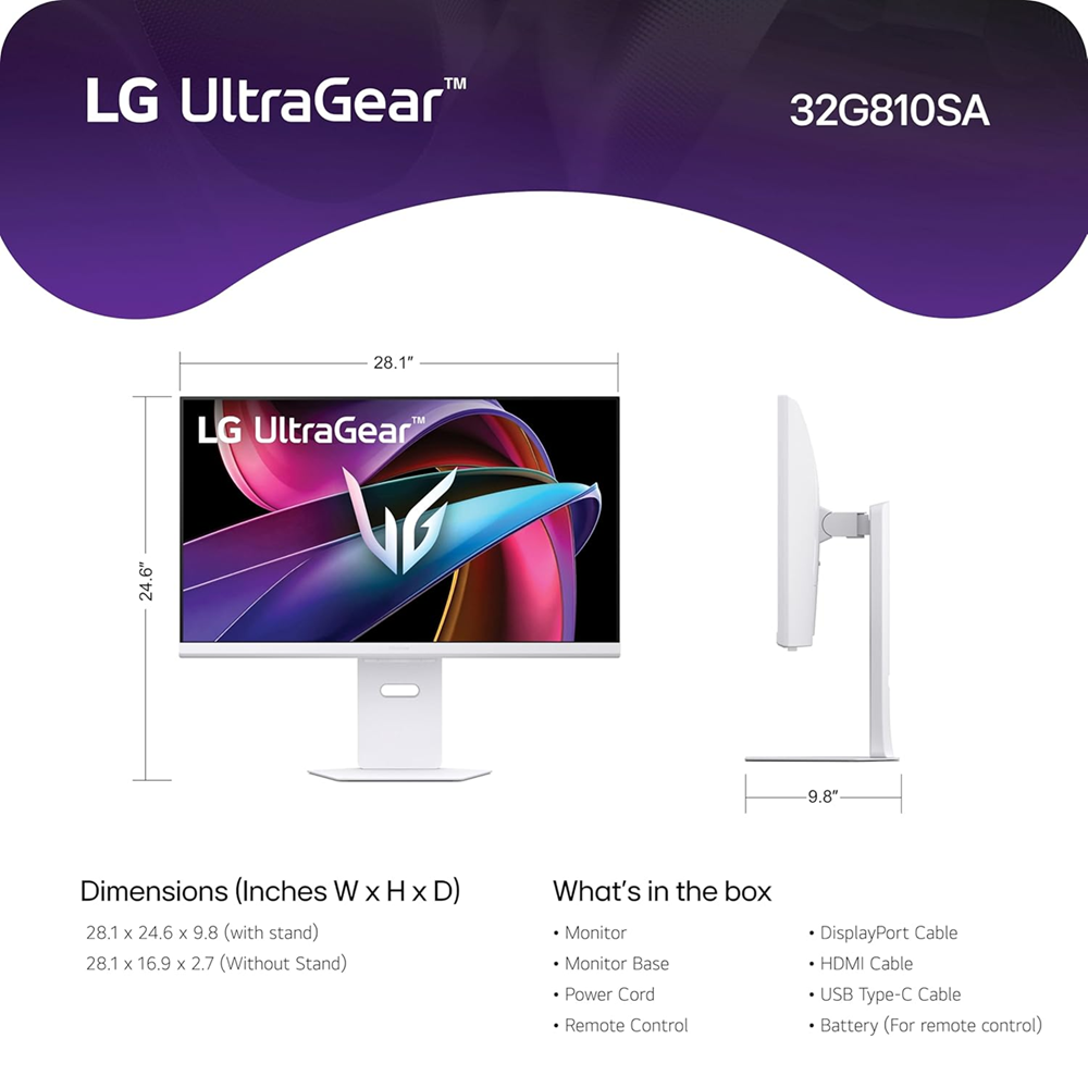 LG 32" G810S UltraGear 4K 144Hz 1ms IPS USB-C 65W webOS Speaker HDMI 2.1 AI Smart Gaming Monitor - Image 6
