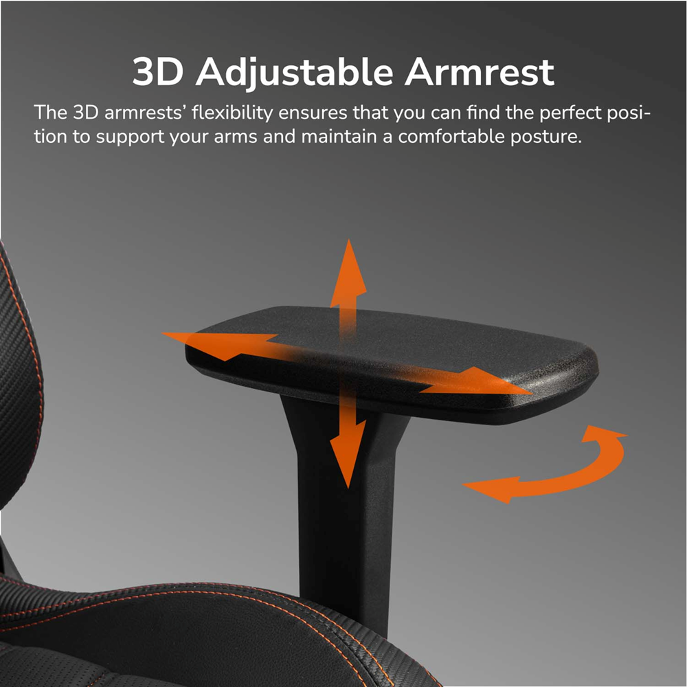 COUGAR Armor EVO S Gaming Chair Retractable Footrest - Orange, 120kg - Image 6