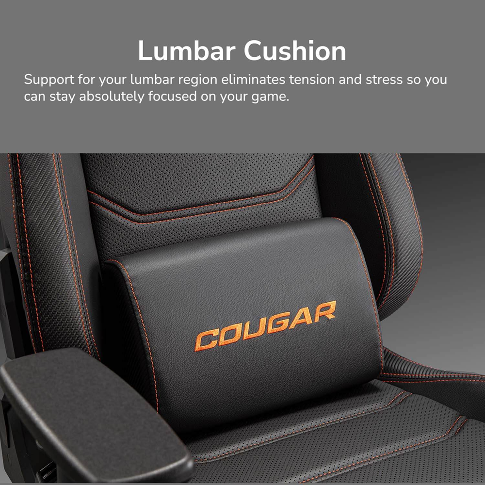 COUGAR Armor EVO S Gaming Chair Retractable Footrest - Orange, 120kg - Image 4