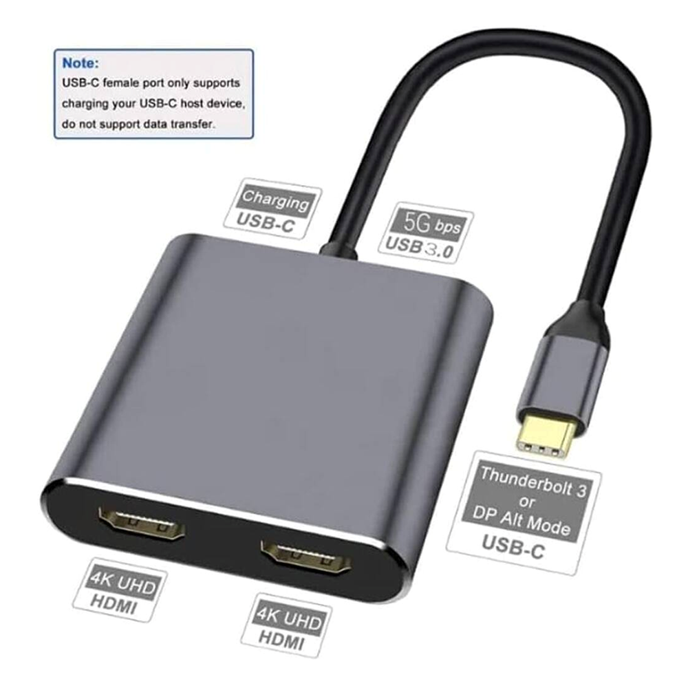USB-C 4in1 Hub Dual HDMI Docking Station - Image 2