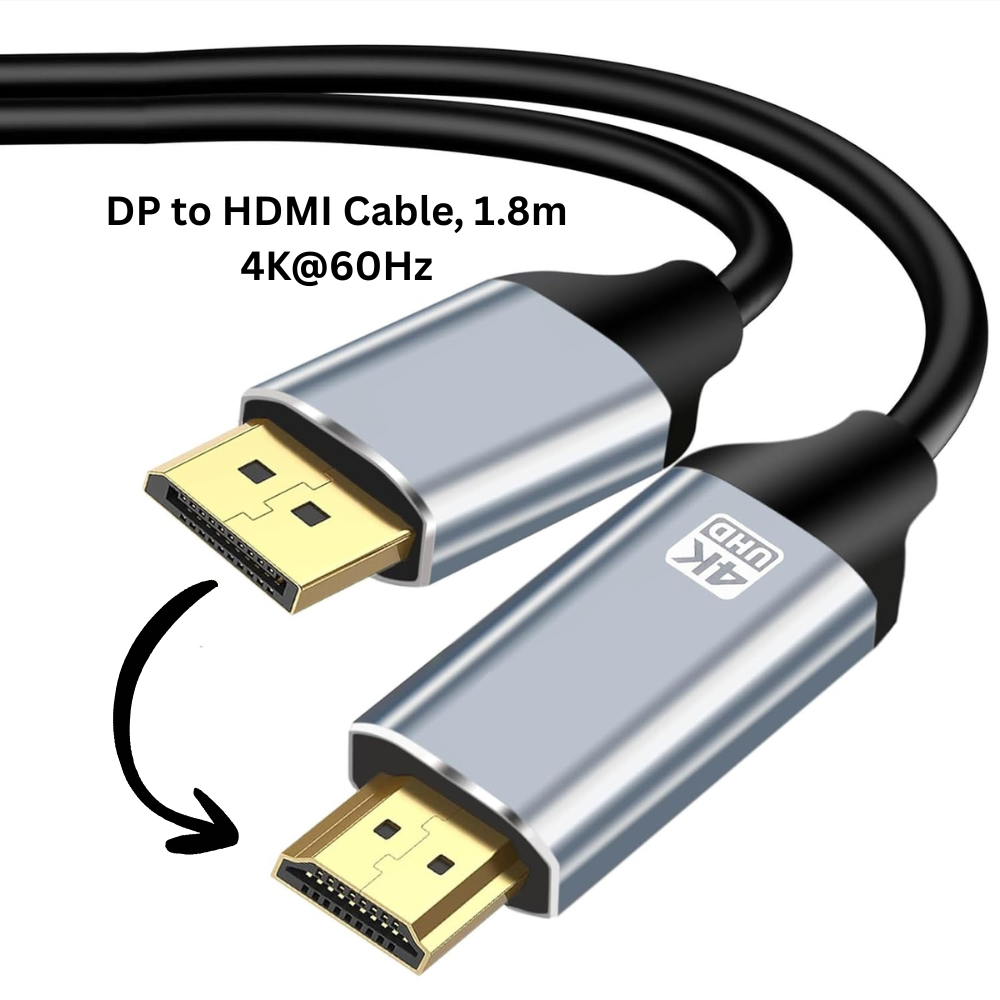 DisplayPort DP to HDMI 4K 60Hz Cable M/M, 1.8m