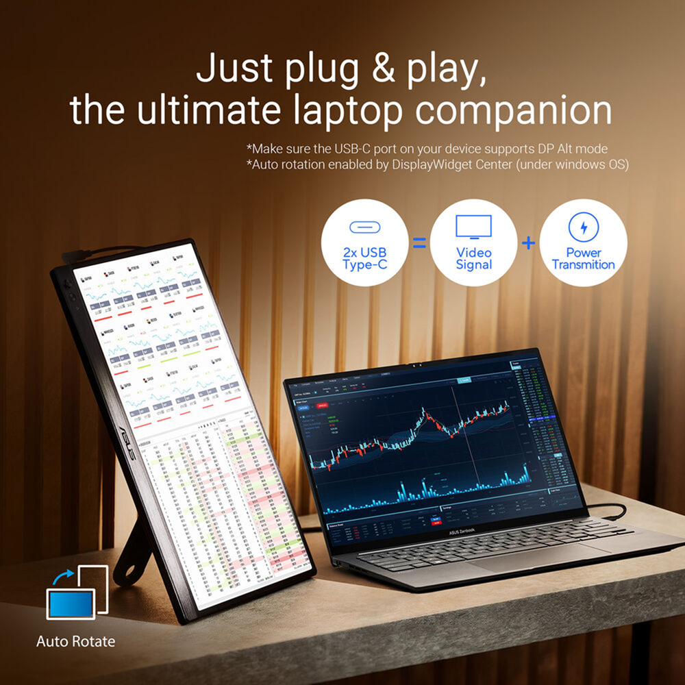 ASUS 16″ ZenScreen MB169CK FHD IPS USB-C Portable Monitor with Sleeve - Image 2