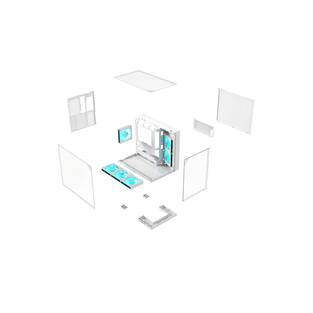 Acer V330W Mid Tower Gaming PC Case - White (6-Fans) - Image 6