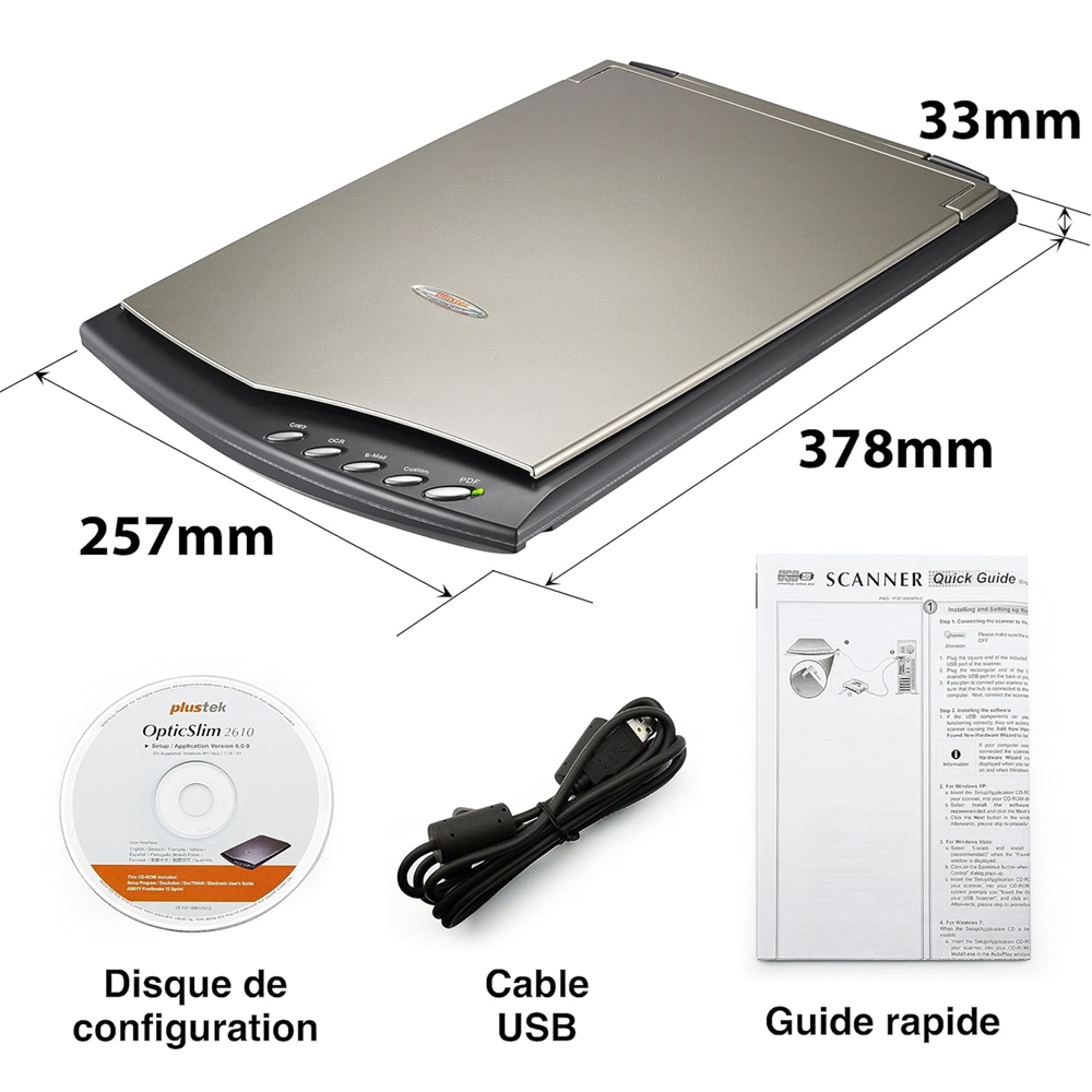 Plustek OpticSlim 2610 Plus Flat Bed A4 Scanner - Image 3