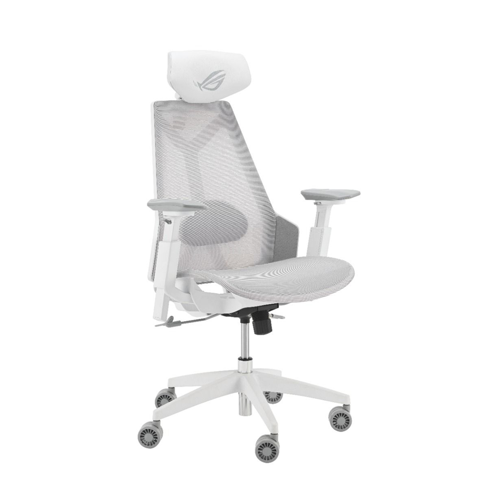 ASUS SL400C ROG Destrier Core Ergo Gaming Chair - Futuristic Cyborg Aesthetic (White) - Image 3