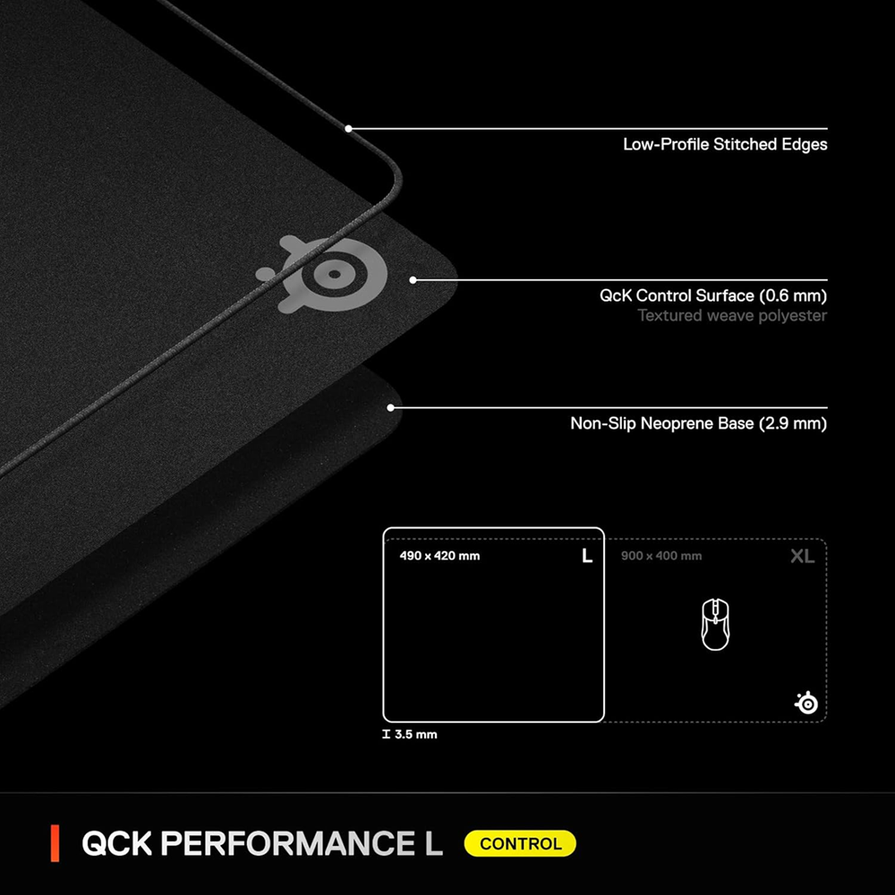 SteelSeries 63435 QcK Performance XL - Control Gaming Mouse pad - Image 4