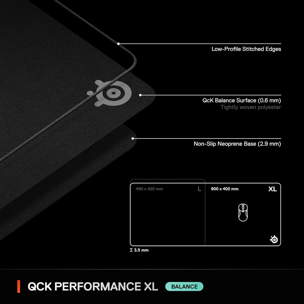 SteelSeries 63433 QcK Performance XL - Balance Gaming Mouse pad - Image 4