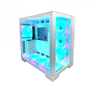 Huntkey MVP Apollo Max Mid Tower PC Case - White, 7 Fans