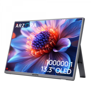 Arzopa 13.3" A3C Pro OLED FHD Speakers, Mini HDMI, USB-C Portable Monitor