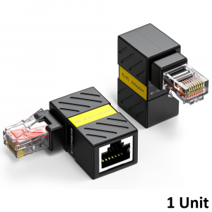 RJ45 Right Angle Adapter, 360° Rotatable Male to Female 90 Degree LAN Network