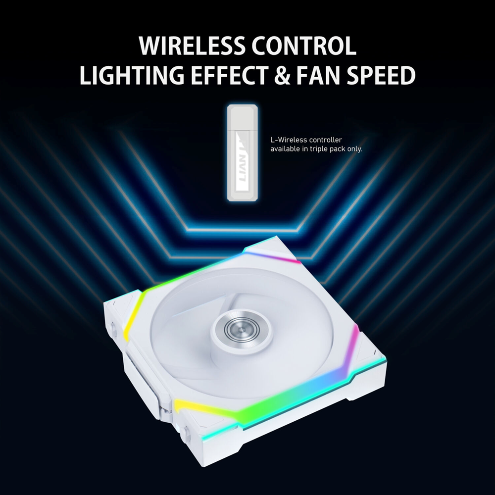Lian Li UNI FAN SL Wireless 120 ARGB 120mm Fan - White (1-Pack) - Image 3