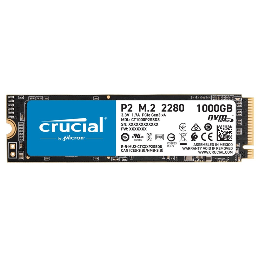 Crucial 1TB P2 M.2 NVMe SSD, 2400MB/s
