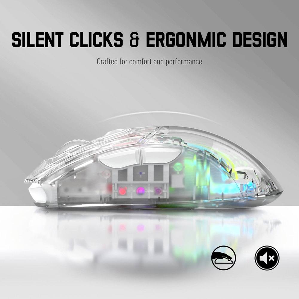 Attack Shark X2 Wireless Gaming Mouse, White - Image 5