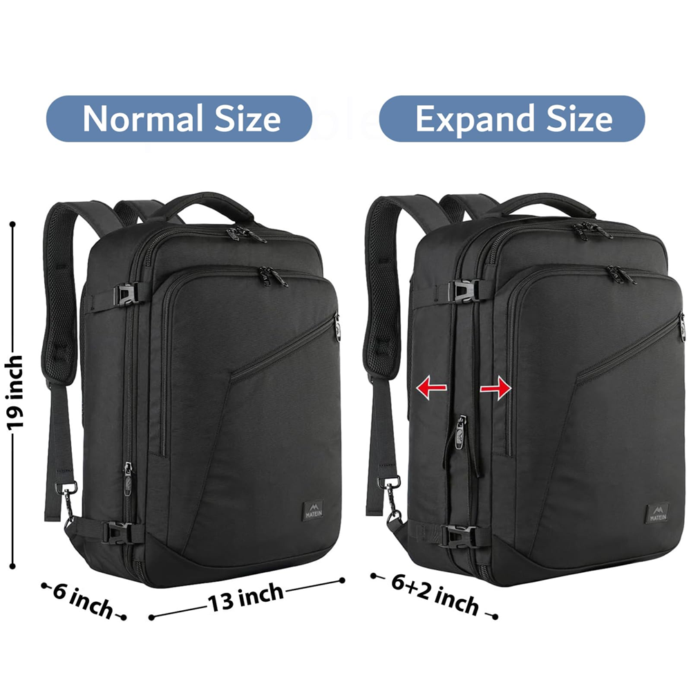 Matein 115900 XL Traveling Suitcase Backpack Laptop Bag X-large 34L Capacity, Black - Image 9