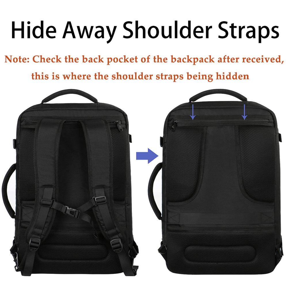 Matein 115900 XL Traveling Suitcase Backpack Laptop Bag X-large 34L Capacity, Black - Image 4