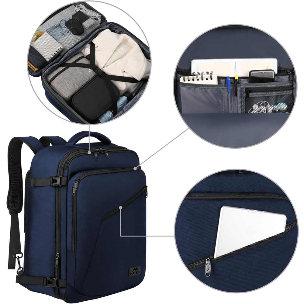 Matein 115900 XL Traveling Suitcase Backpack Laptop Bag X-large 34L Capacity, Blue - Image 3