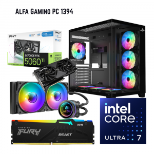Alfa Gaming PC 1394, Intel Ultra 7, 16GB RTX5060Ti, 32GB RAM, 1TB NVMe, Sharx XI700B, W11Pro