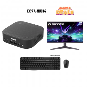 ASUS Bundle 1397 NUC 14 Pro AI Mini PC, Intel Ultra 5, 16GB, 512GB, LG 27” GS50F, Rapoo X1800S Combo