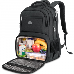 Matein 139900 17" Travel Lunch Compartment Backpack Laptop Bag, Black