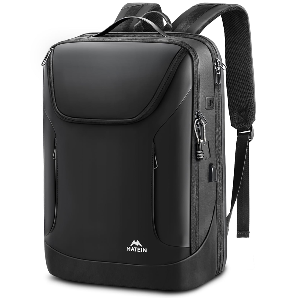 Matein 172200 17" Classic Waterproof Backpack Laptop Bag with Lock & USB Charging Port - Image 8