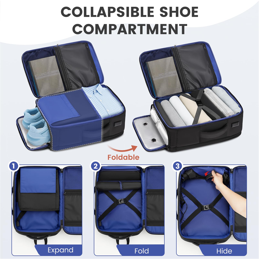 Matein 175600 15.6" Travel Laptop Backpack Anti Theft Carry-on Bag, Black - Image 2