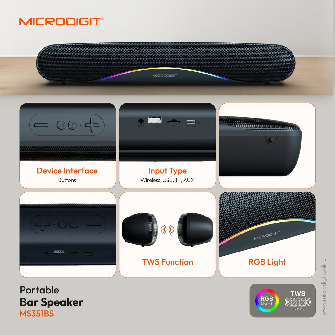 MicroDigit MS351BS Portable Bar Speaker, TWS Bluetooth - Image 4