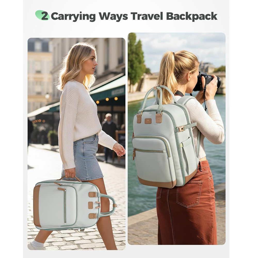 Matein 676000 15.6" Underseat Backpack for Women Laptop Bag, Green - Image 5