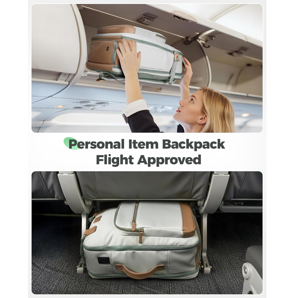 Matein 676000 15.6" Underseat Backpack for Women Laptop Bag, Green - Image 4